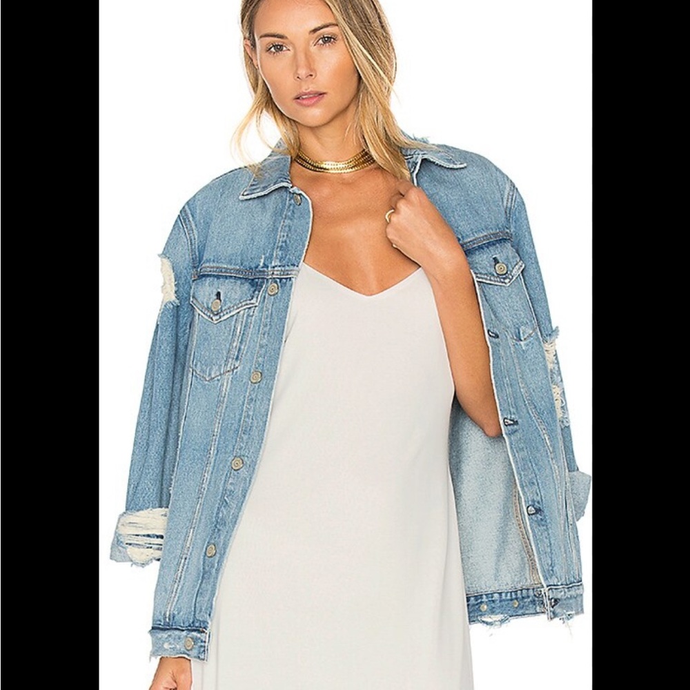 Grlfrnd Daria Oversized Denim Trucker Jacket in You and I